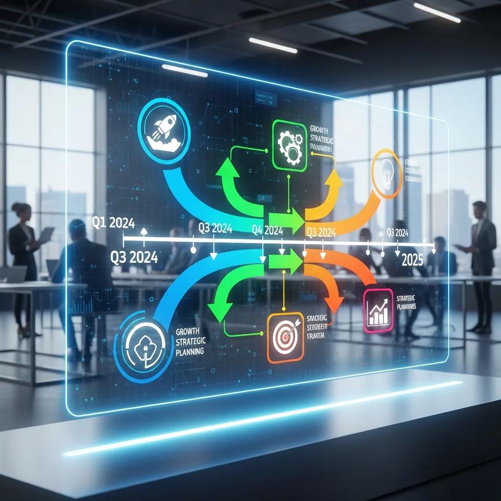 Digital technology roadmap illustrating strategic planning for business growth